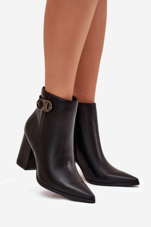 Ladies Ankle Boots With Decorative Detail Black Tharina