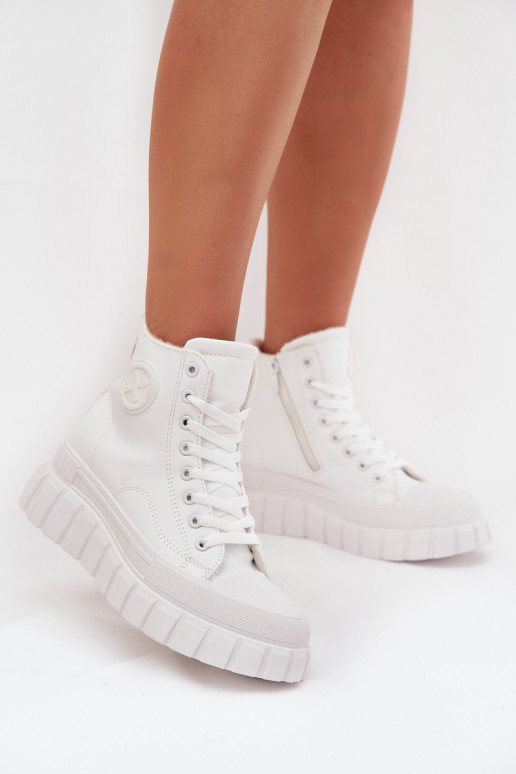 Insulated High Women's Sneakers On Platform Zip White Sarira Insulated High Women's Sneakers On Platform Zip White Sarira