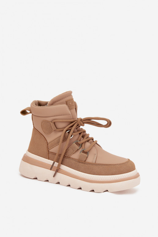 Damskie Botki Trapery Na Platformie Camel Liorae Damskie Botki Trapery Na Platformie Camel Liorae