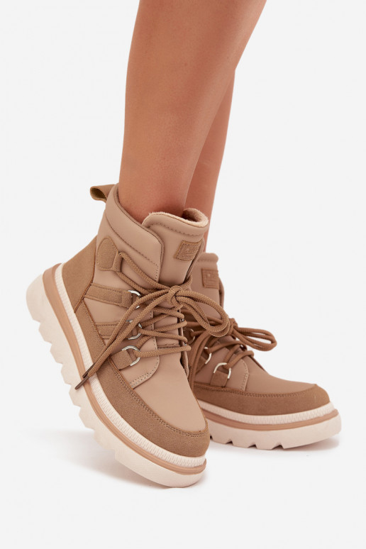 Damskie Botki Trapery Na Platformie Camel Liorae Damskie Botki Trapery Na Platformie Camel Liorae
