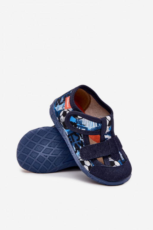 Slippers Milami Children's With Velcro In Balls Navy Blue Reathiana