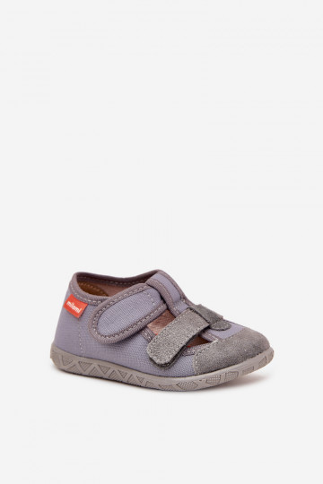Children's slippers Milami with Velcro gray Reathiana