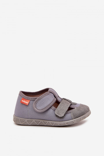 Children's slippers Milami with Velcro gray Reathiana 2