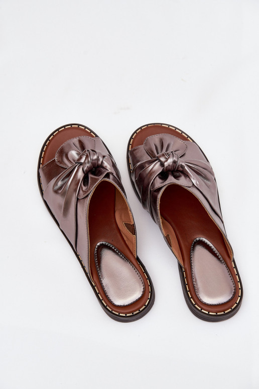 Ladies Slippers On Flat Sole Graphite Nelvira