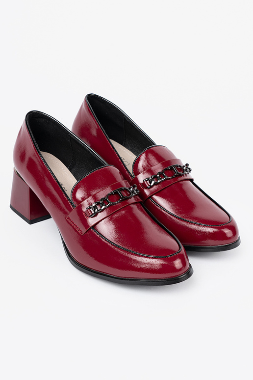 burgundy Inomens shoes on highheels