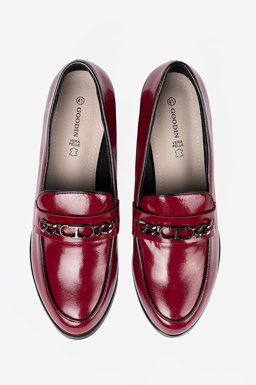 burgundy Inomens shoes on highheels