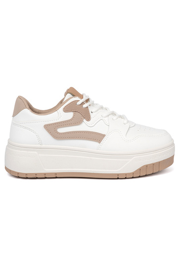 Biało beżowe sneakersy na platformie 2