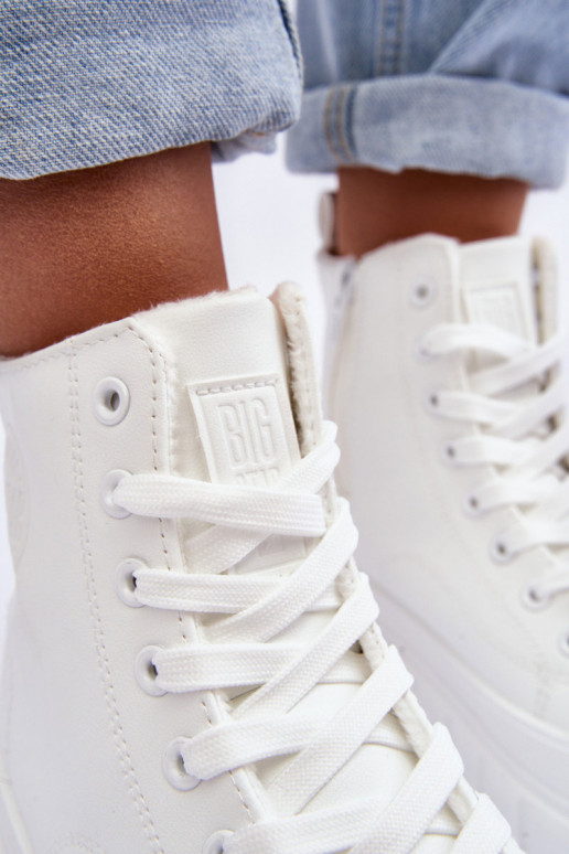 Leather Quilted Lace-up Sneakers Big Star MM274624 White