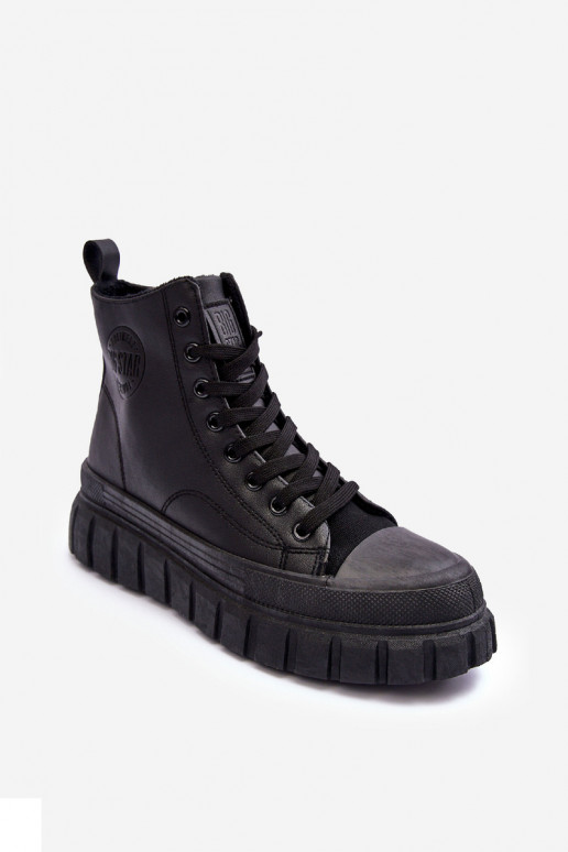 Leather Lined Zip-Up Sneakers Big Star MM274625 Black Leather Lined Zip-Up Sneakers Big Star MM274625 Black