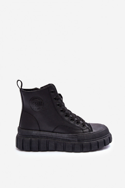 Leather Lined Zip-Up Sneakers Big Star MM274625 Black Leather Lined Zip-Up Sneakers Big Star MM274625 Black