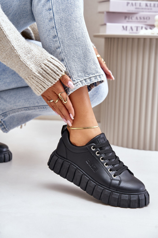 Ocieplane Sneakersy Damskie Big Star MM274617 Czarne