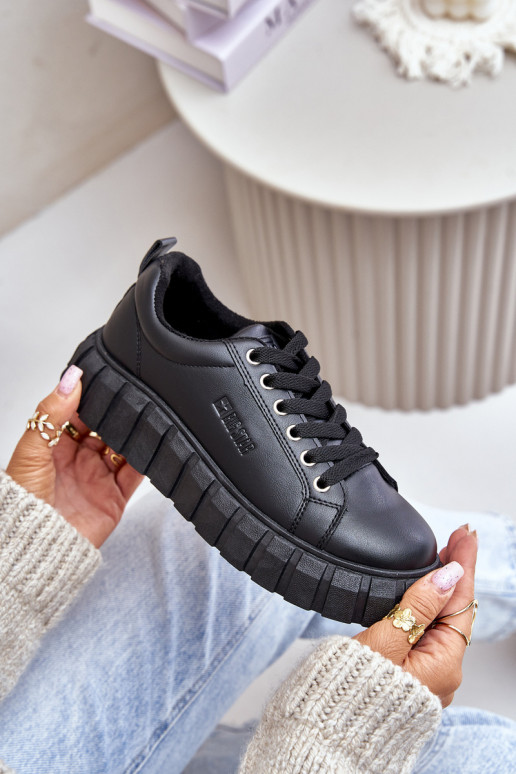 Ocieplane Sneakersy Damskie Big Star MM274617 Czarne