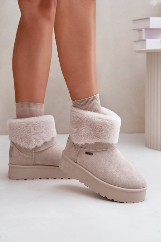 Snow boots on platform with fur Big Star OO274A107 Light beige