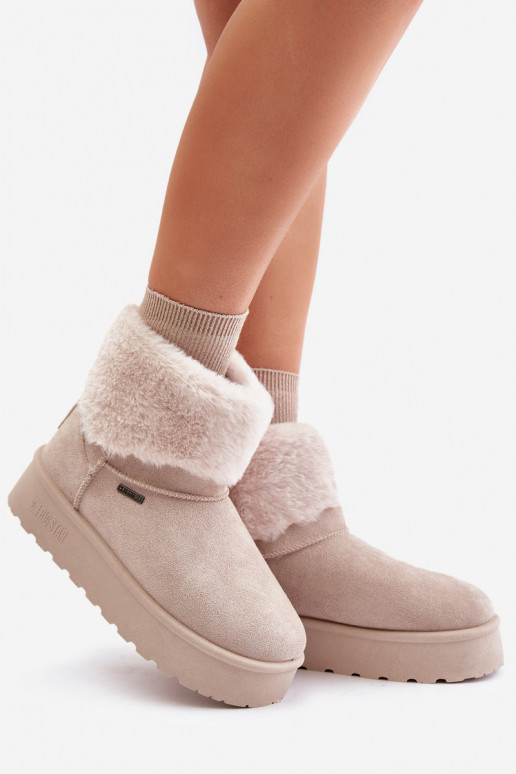 Snow boots on platform with fur Big Star OO274A107 Light beige