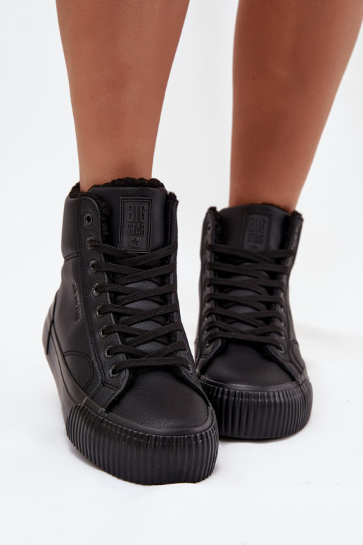 Warm Women's Sneakers On Platform Big Star OO274796 Black