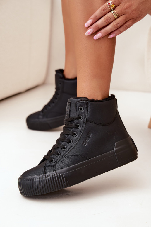 Warm Women's Sneakers On Platform Big Star OO274796 Black