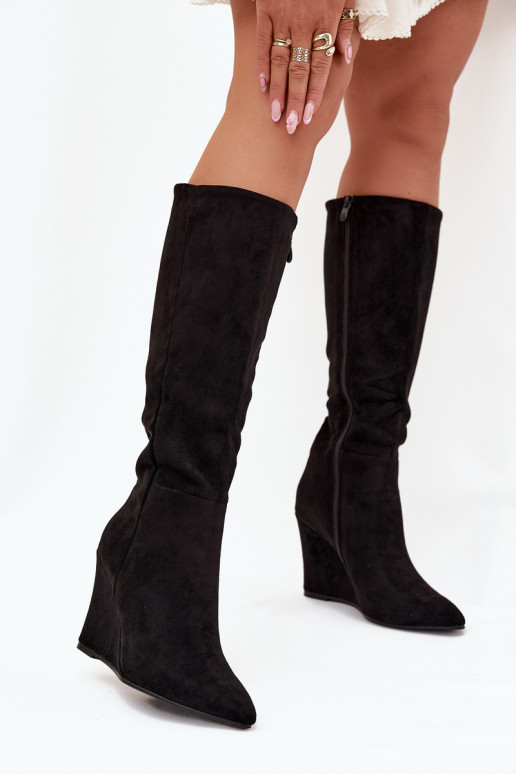 Insulated Women's Wedge Boots Black Rosina Insulated Women's Wedge Boots Black Rosina