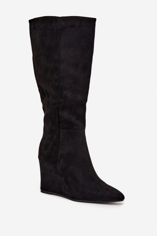 Insulated Women's Wedge Boots Black Rosina Insulated Women's Wedge Boots Black Rosina