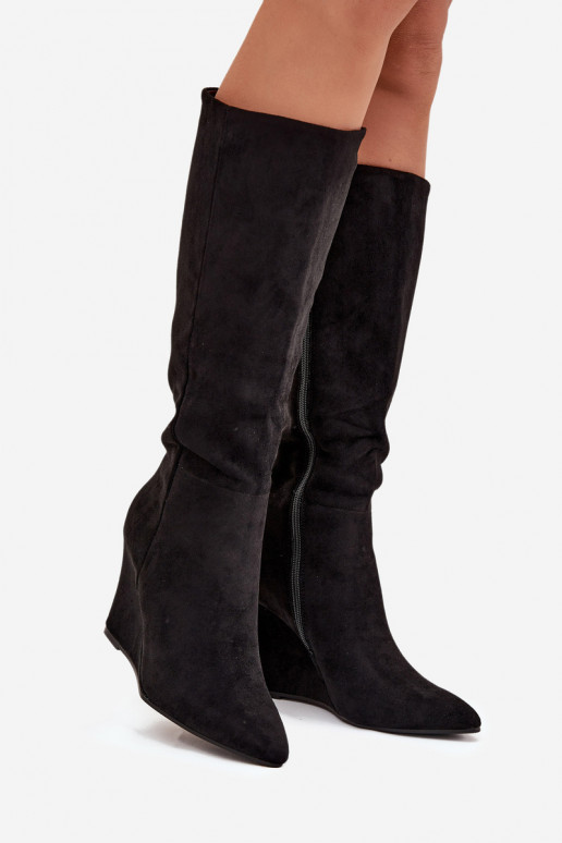 Insulated Women's Wedge Boots Black Rosina Insulated Women's Wedge Boots Black Rosina