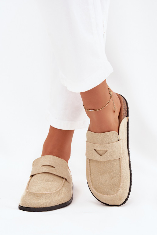 Women's Clogs On Cork Platform Beige Nivalia