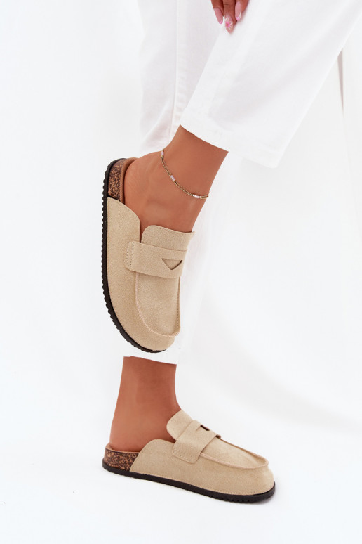 Women's Clogs On Cork Platform Beige Nivalia