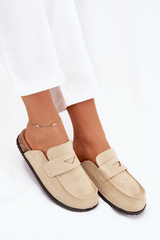Women's Clogs On Cork Platform Beige Nivalia