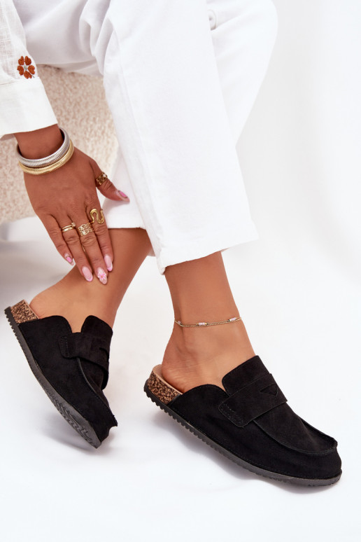 Women's Clogs On Cork Platform Black Nivalia