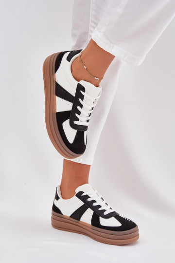 Women's Platform Sneakers Black-White Sivirae