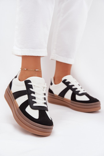 Women's Platform Sneakers Black-White Sivirae 2