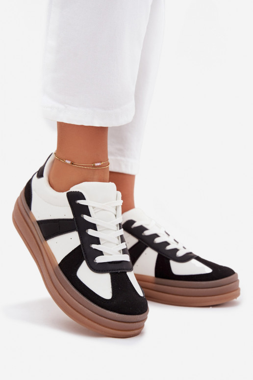 Women's Platform Sneakers Black-White Sivirae