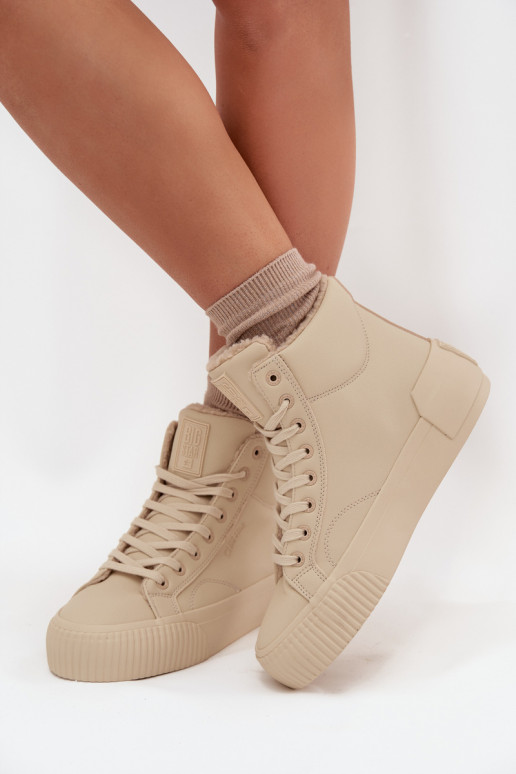 Lined Women's Platform Sneakers Big Star OO274795 Beige