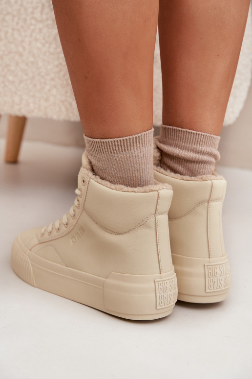 Lined Women's Platform Sneakers Big Star OO274795 Beige