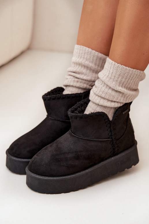 Women's Snow Boots On Platform With Stitching Big Star SS274128 Black