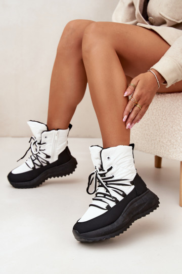 Ladies Snow Boots With Zipper Big Star SS274060 White-Black