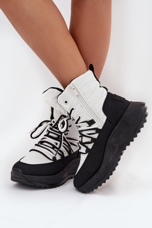 Ladies Snow Boots With Zipper Big Star SS274060 White-Black