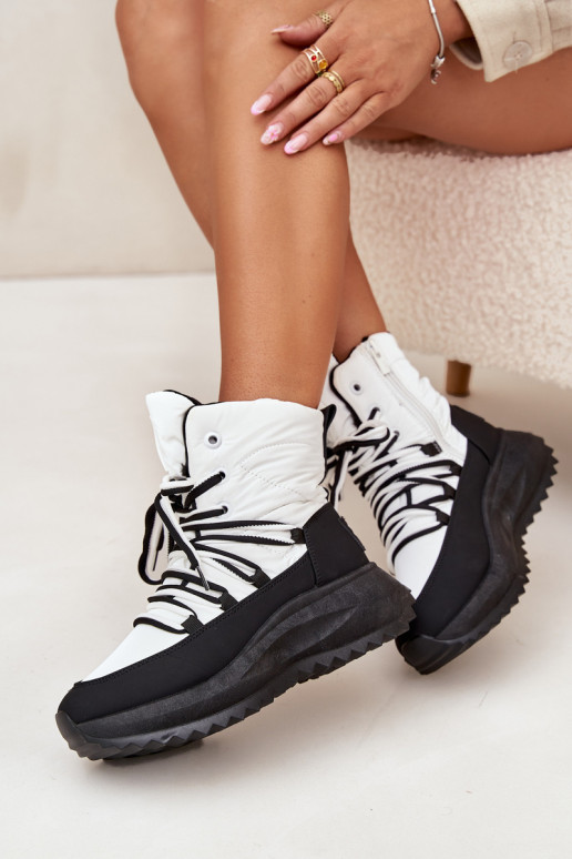 Ladies Snow Boots With Zipper Big Star SS274060 White-Black