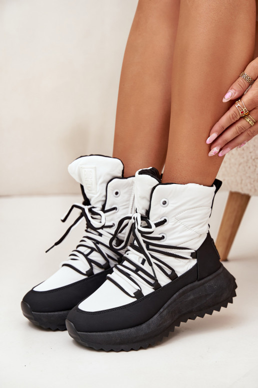 Ladies Snow Boots With Zipper Big Star SS274060 White-Black