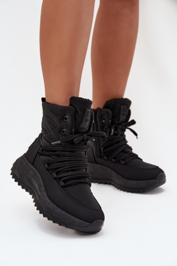 Women s Snow Boots With Zipper Big Star SS274059 Black