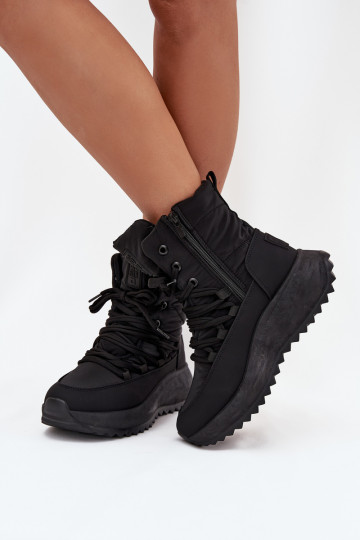 Women s Snow Boots With Zipper Big Star SS274059 Black 2