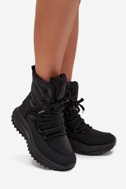 Women s Snow Boots With Zipper Big Star SS274059 Black