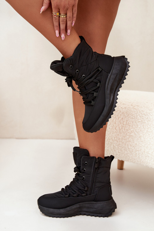 Women s Snow Boots With Zipper Big Star SS274059 Black