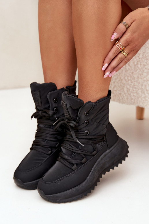 Women s Snow Boots With Zipper Big Star SS274059 Black