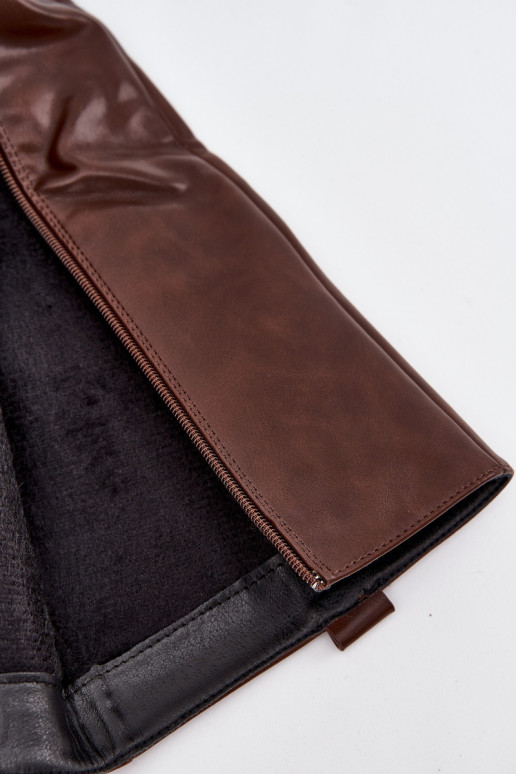 Women's Officer Boots With Low Heel Insulated Brown Averna Women's Officer Boots With Low Heel Insulated Brown Averna