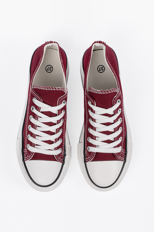 INomens burgundy color shoes Inith platform