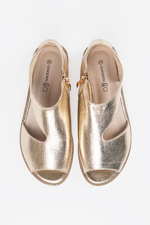 gold color sandals Inomens z Inycięciami