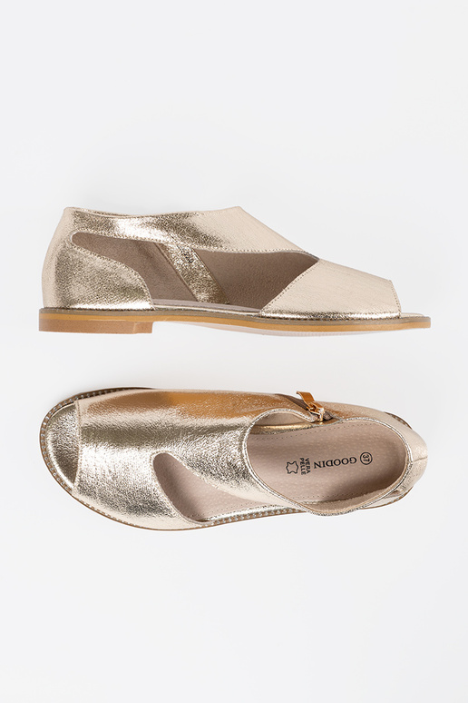 gold color sandals Inomens z Inycięciami