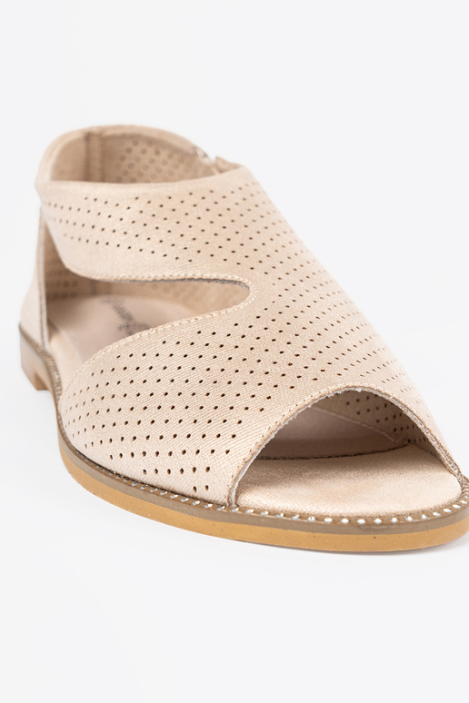 gold color sandals openInork on a flat sole