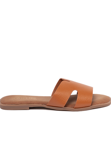 caramel colors slippers Inomens from eco leather 2