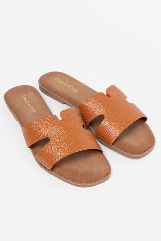 caramel colors slippers Inomens from eco leather
