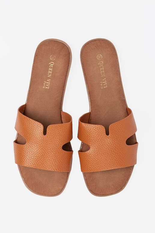 caramel colors slippers Inomens from eco leather